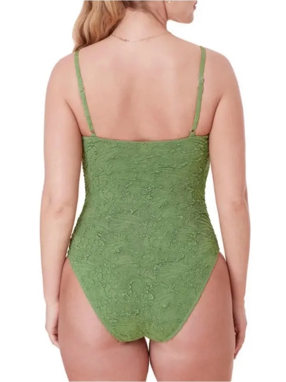 NWT Andie Womens Textured The Lanikai One Piece Swimsuit AO574 Gecko